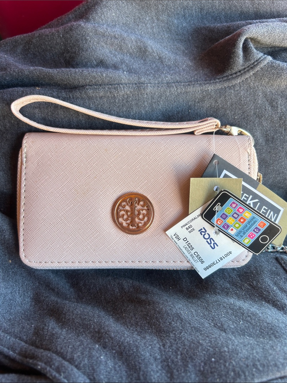New Cee Klein pink Wristlet Wallet cell phone holder